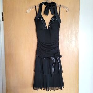 Taboo Y2K Juniors Mini Party Dress - Small, Black, Halter